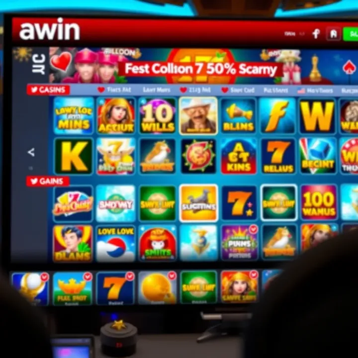 A vibrant digital casino interface showcasing a variety of slot games and table options on the Ozwin platform