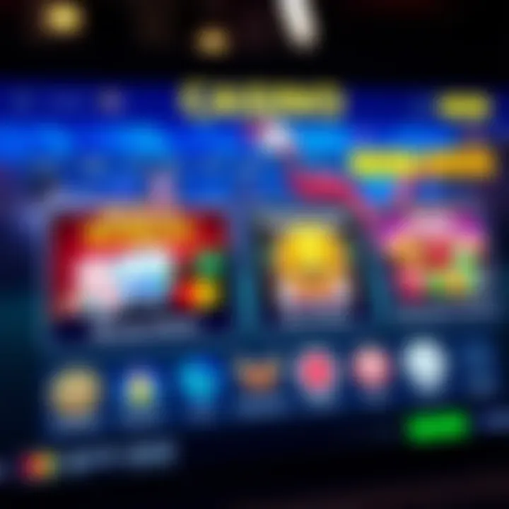 Online casino interface showing bonus offers and payment method icons