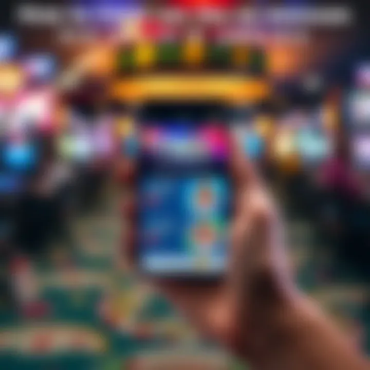 Graphic showing a digital hand holding a smartphone with Ozwin Casino's promotional offers displayed