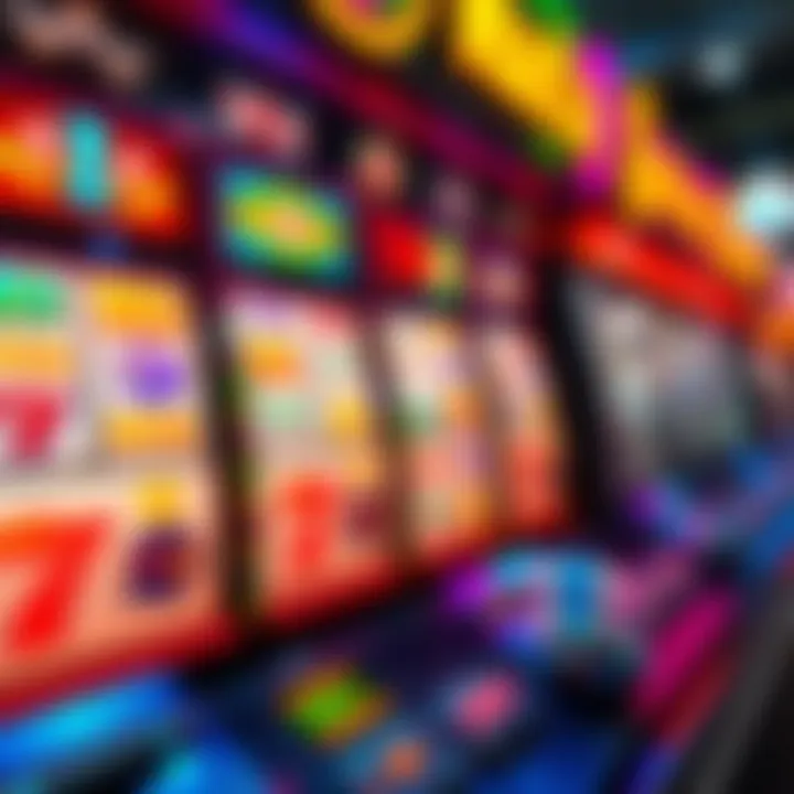 Colorful online pokies interface with spinning reels and vibrant symbols