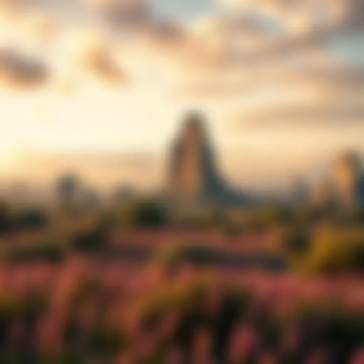 Diverse Environments and Landmarks of Ozwin Vibrant landscape showcasing the diverse environments and landmarks of Ozwin