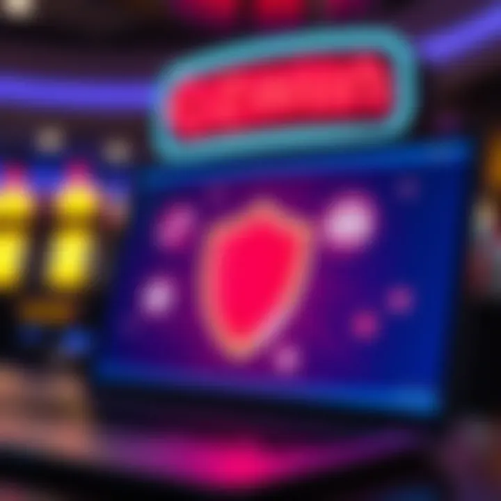 Illustration of secure online shopping with discount vouchers and safety shield icons