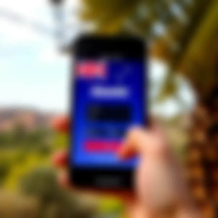 Mobile device displaying Ozwin Casino login screen with Australian landscape in the background