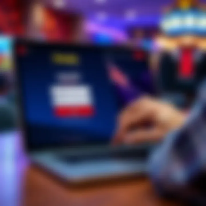 Ozwin Casino Australia Login Interface Overview User entering credentials on Ozwin Casino Australia login screen on laptop