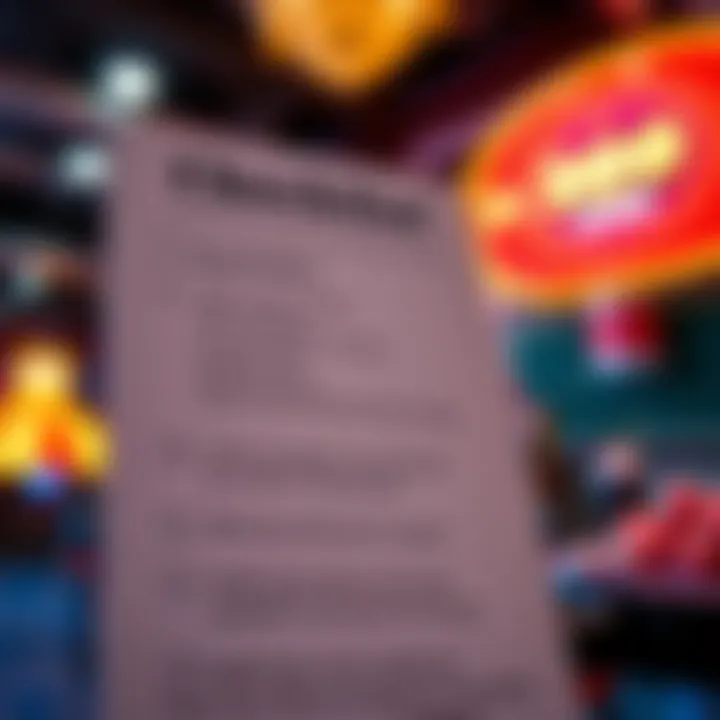 Graphic depicting a checklist of key terms and conditions for using casino promo codes