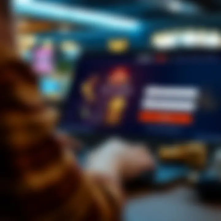 User entering login credentials on OzWin Casino website on a laptop