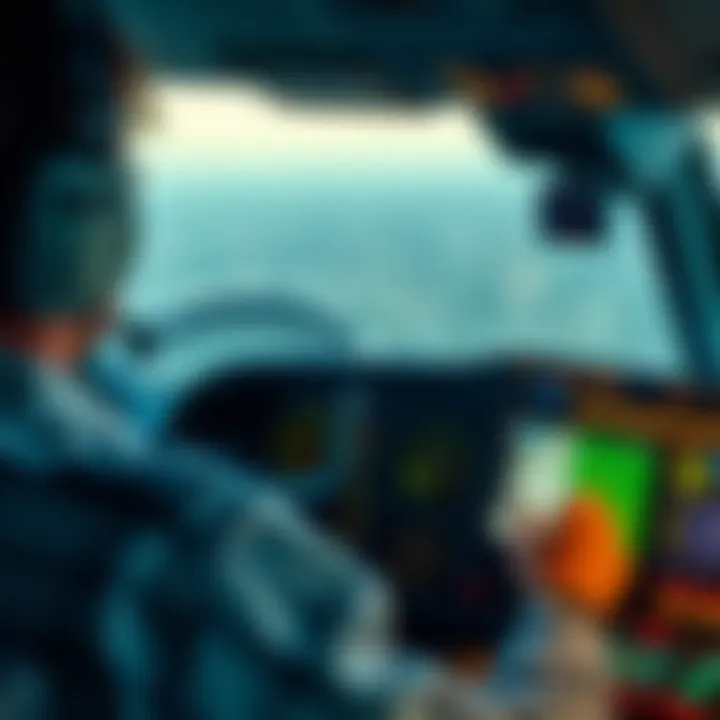 Pilot using navigation instruments to interpret OzWin NDB codes during a flight in Australia