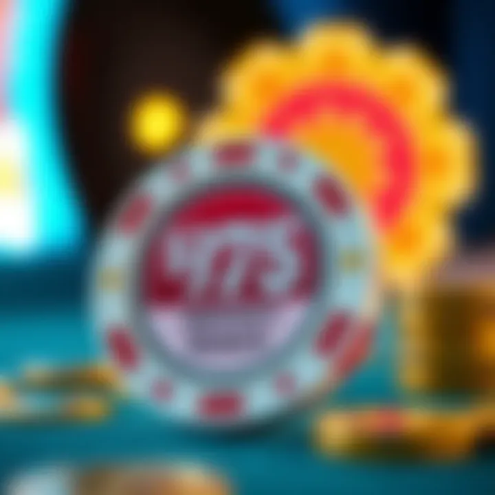 Illustration of a lucky casino chip representing a no deposit bonus at Ozwin Australia