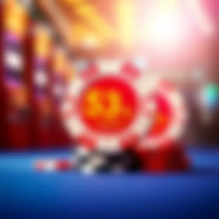 Illustration showing digital casino chips symbolizing no deposit bonus offer on a bright background