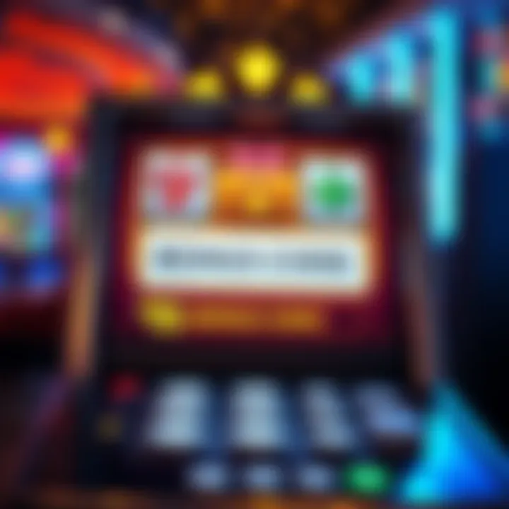 Graphic showing a digital slot machine interface with a bonus code input field and a celebratory effect