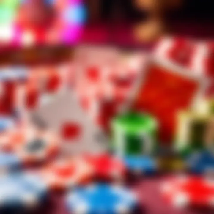 Colorful casino chips and cards illustrating online bonus offers