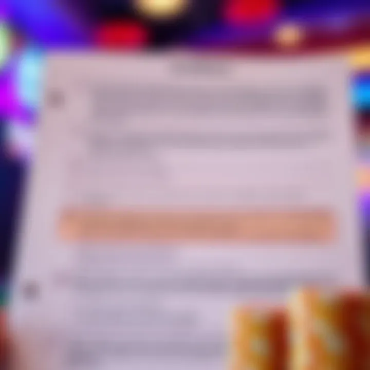 Graphic showing terms and conditions checklist with gambling regulations for Australian users