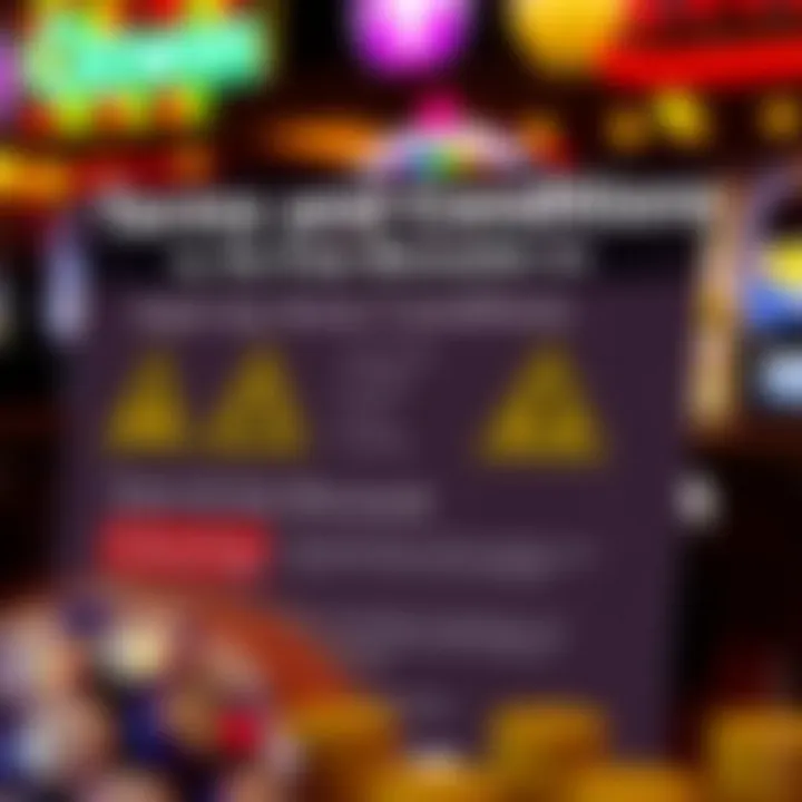 Important Terms and Conditions for Ozwin Free Bonuses Graphic showing key terms and conditions related to Ozwin free bonuses with caution signs
