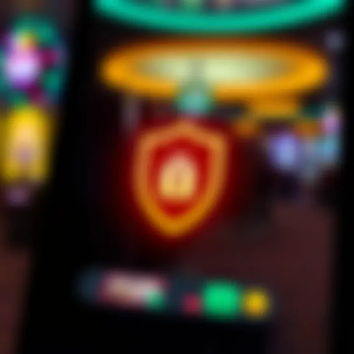 Secure mobile gaming environment with shield icon symbolizing data protection and app security