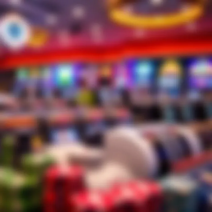 Colorful array of casino game icons representing slot machines and card decks