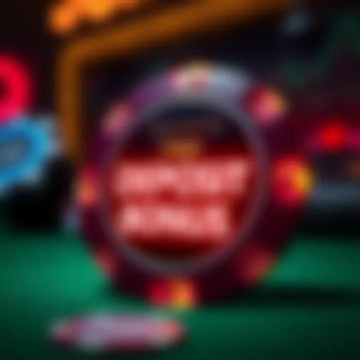 Illustration of a glowing casino chip with bonus text highlighting free offers