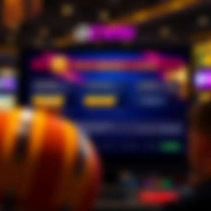 Casino interface showing bonus claim options and promotional details