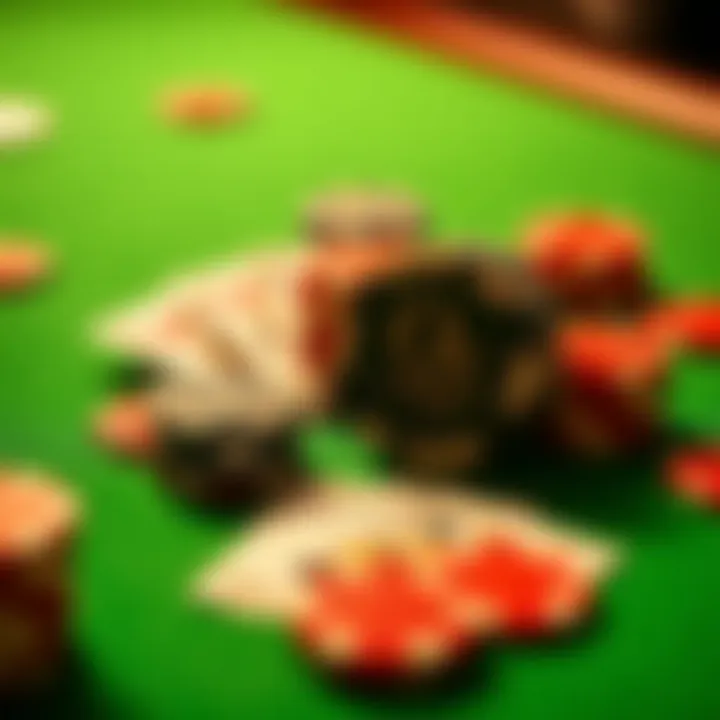 Bright casino chips and playing cards on a green felt table symbolizing online casino bonuses