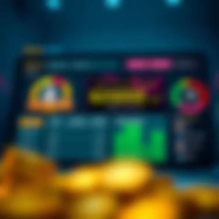 Digital Casino Dashboard Highlighting Bonus Details Illustration of a digital casino dashboard showing bonus balance and wagering details