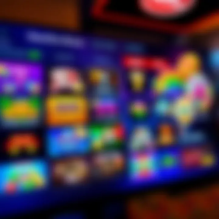 Colorful display of casino bonus options on a digital interface