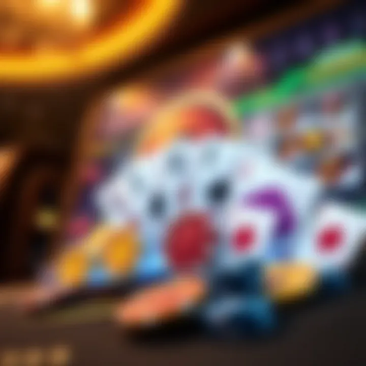 Illustration showing various casino bonus icons including chips, cards, and coins