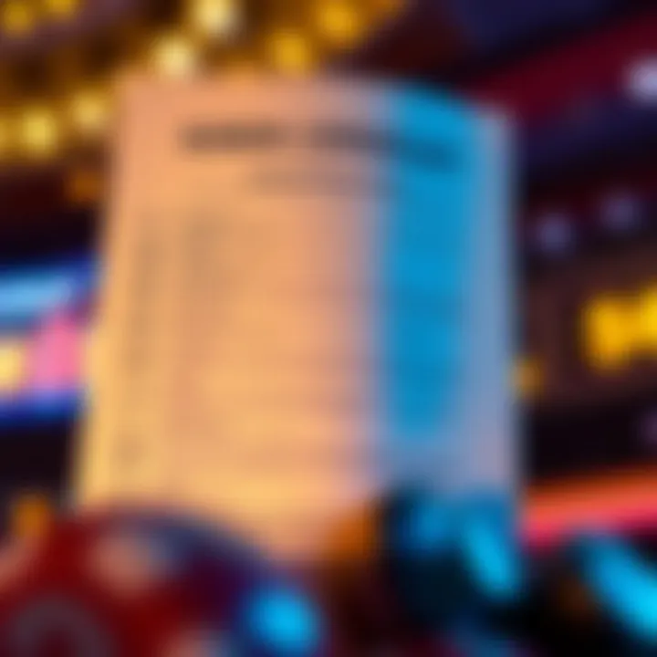 Graphic depicting a checklist with wagering requirements and eligibility criteria for casino bonuses