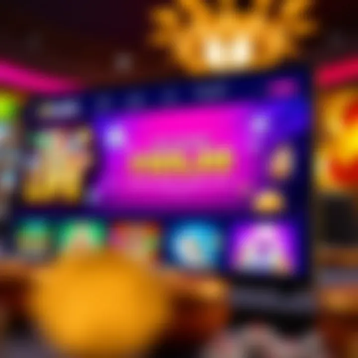 Illustration showing a vibrant online casino interface with highlighted deposit bonus offers