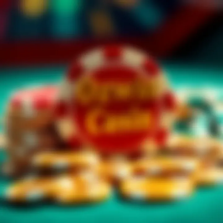 Ozwin Casino Free Chip Bonus Overview Illustration of Ozwin Casino free chip bonus with shining poker chips and casino tokens