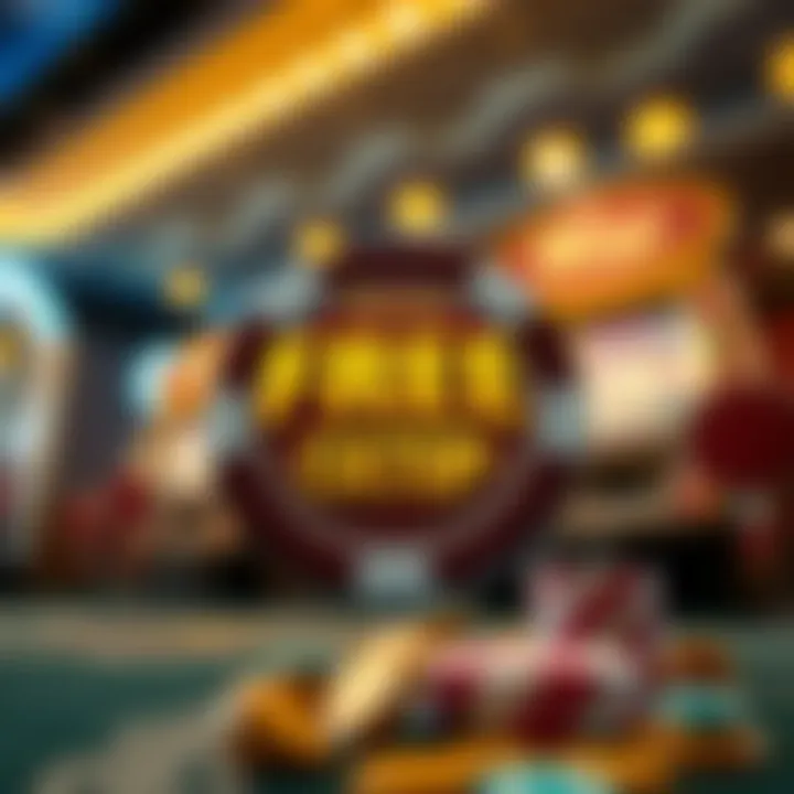 Illustration showing free chip offer available on a digital casino platform