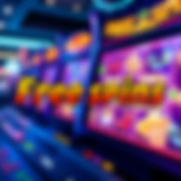 Casino slot machine screen displaying a free spins bonus feature with vibrant colors