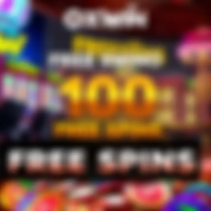 Illustration of casino bonus offer highlighting free spins promotion with colorful tokens