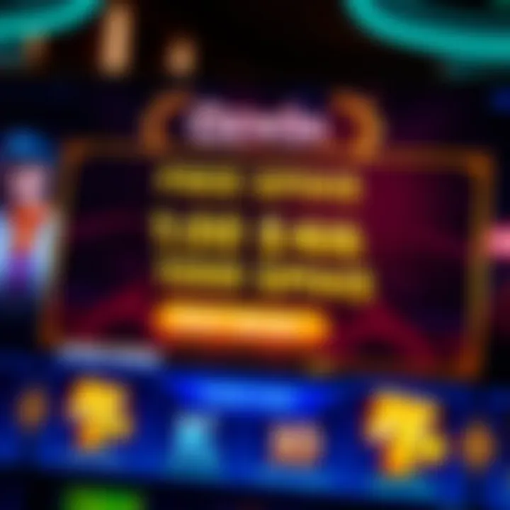 Online casino interface showing free spins bonus notification on slot game