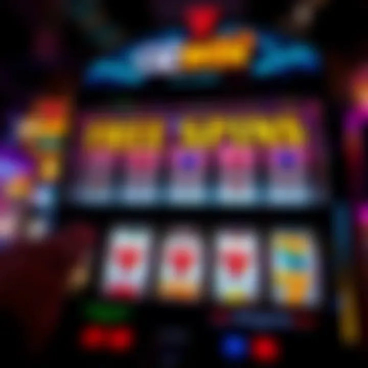 Exciting Slot Machine Highlighting Free Spins Feature Casino slot machine displaying a winning combination with vibrant lights