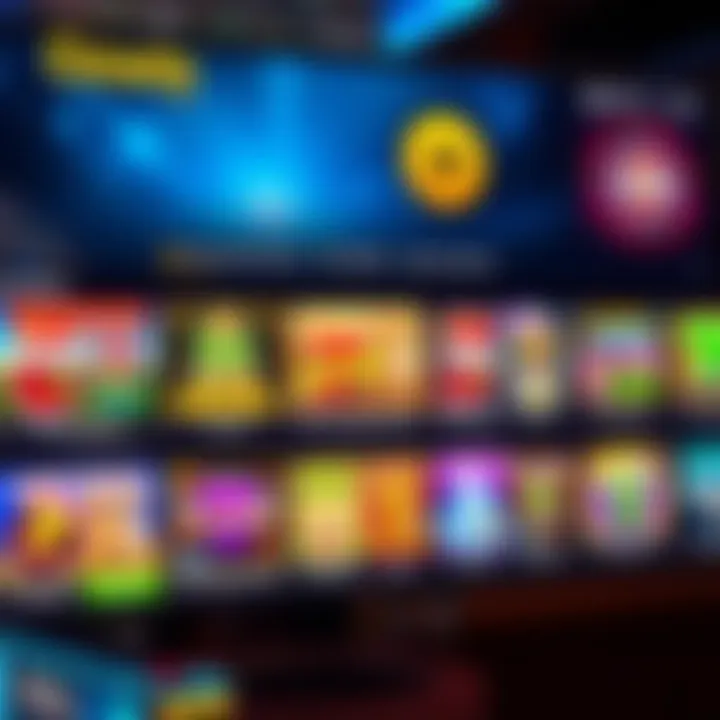 Online casino interface displaying a variety of slot games and table options on screen