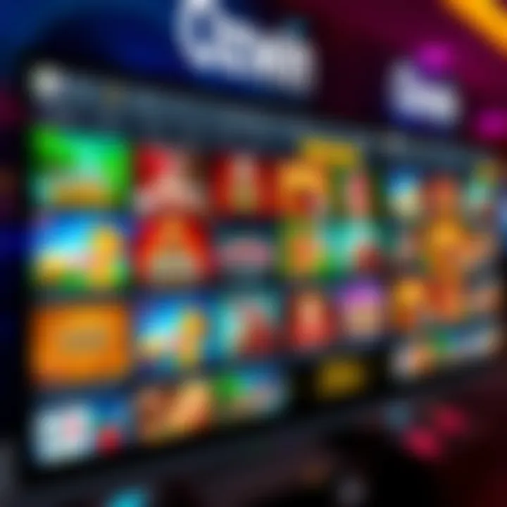 Colorful online casino interface with diverse game icons and Australian themed elements