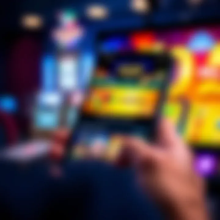 Mobile phone showing Ozwin Casino app with game selection and user interface