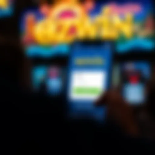 Mobile phone displaying Ozwin Casino login screen with secure access features visible