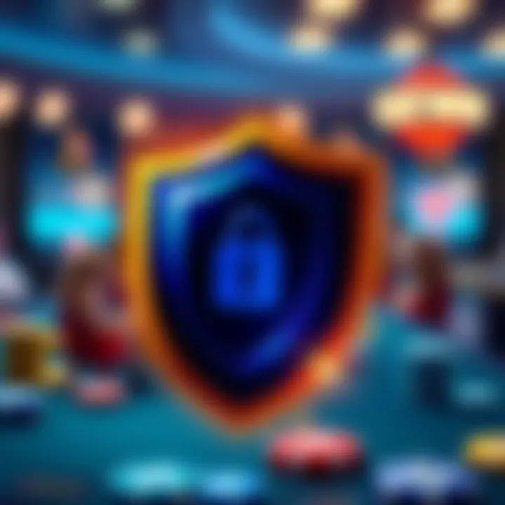 Illustration of security shield representing protection for Ozwin Casino users on mobile