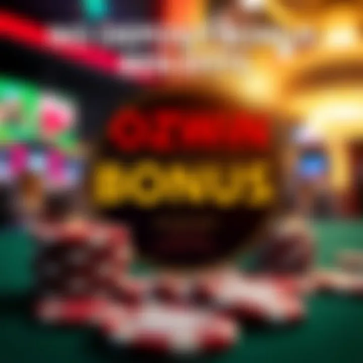 Graphic illustrating no deposit bonus benefits with casino chips and promotional icons