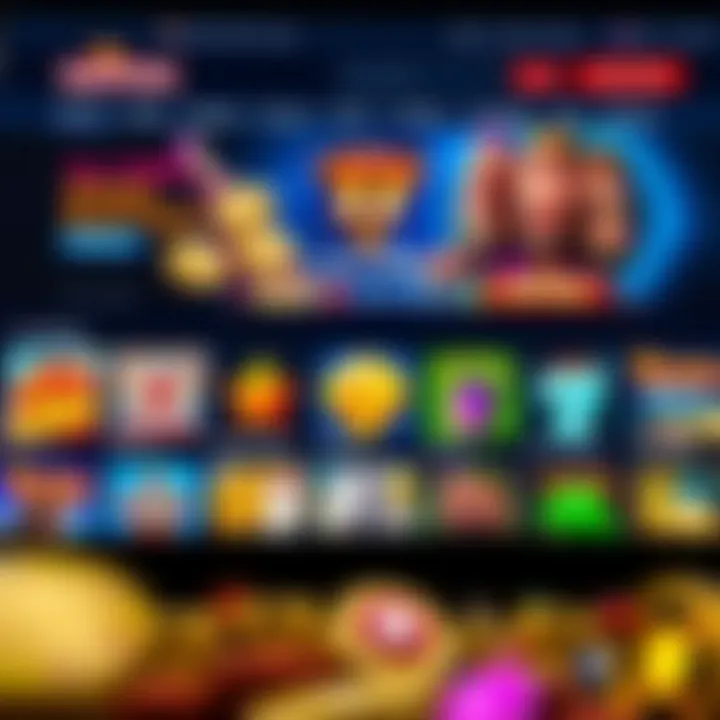 Ozwin Casino Layout Featuring Popular Slot Games Colorful online casino interface showcasing various slot games