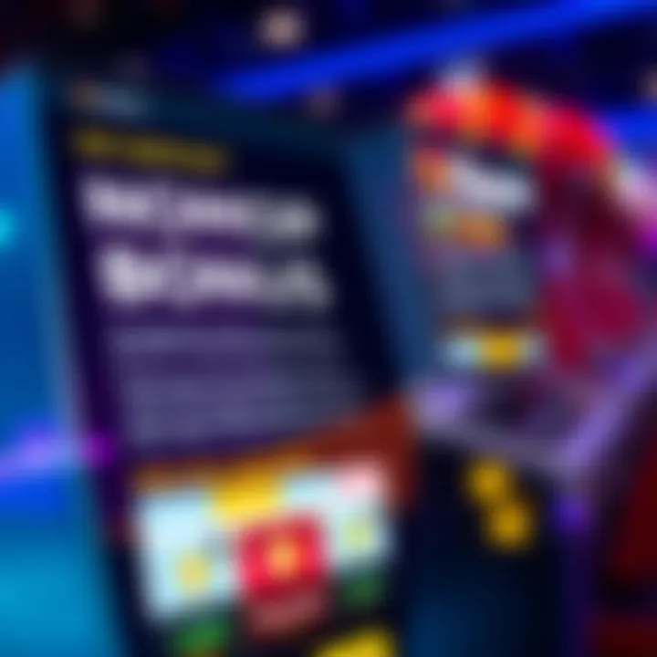 Digital interface highlighting no deposit bonus codes and key terms for online casino players