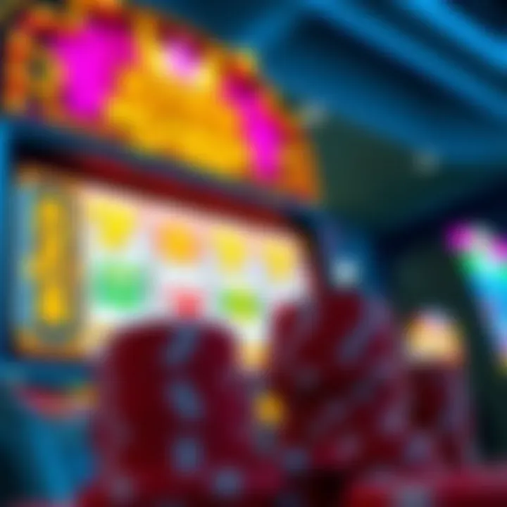Bright casino chips and glowing slot machine screen illustrating bonus rewards