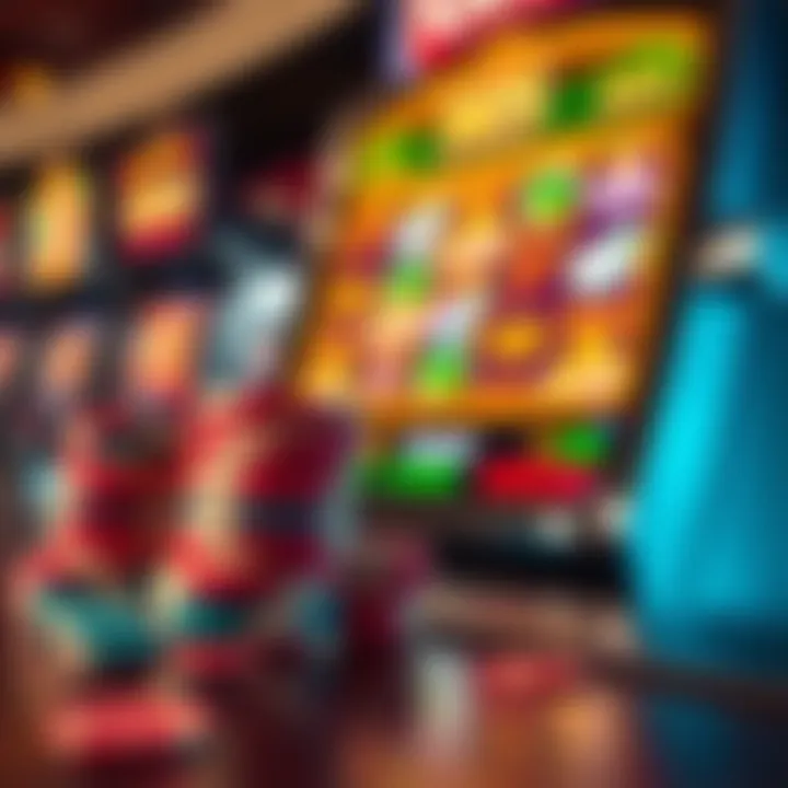 Colorful casino chips stacked beside a digital slot machine screen displaying winning symbols