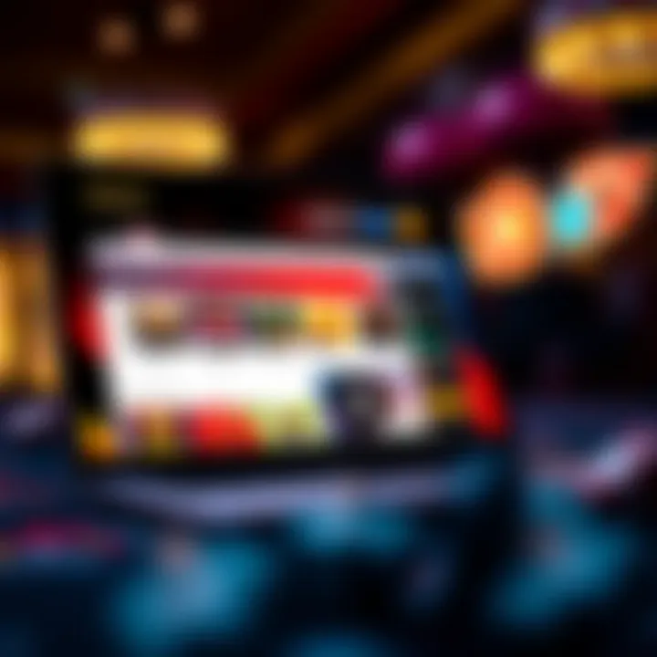 Laptop screen displaying Ozwin Casino website with active promotions and user account