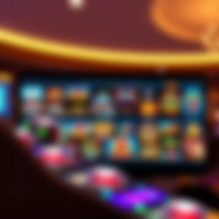 Bright online casino interface showing a variety of pokies and table games with an Australian theme