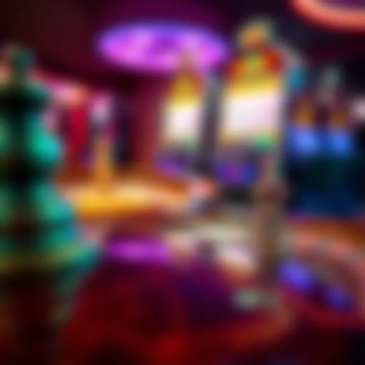 Illustration of a roulette wheel and slot machine showcasing popular casino games