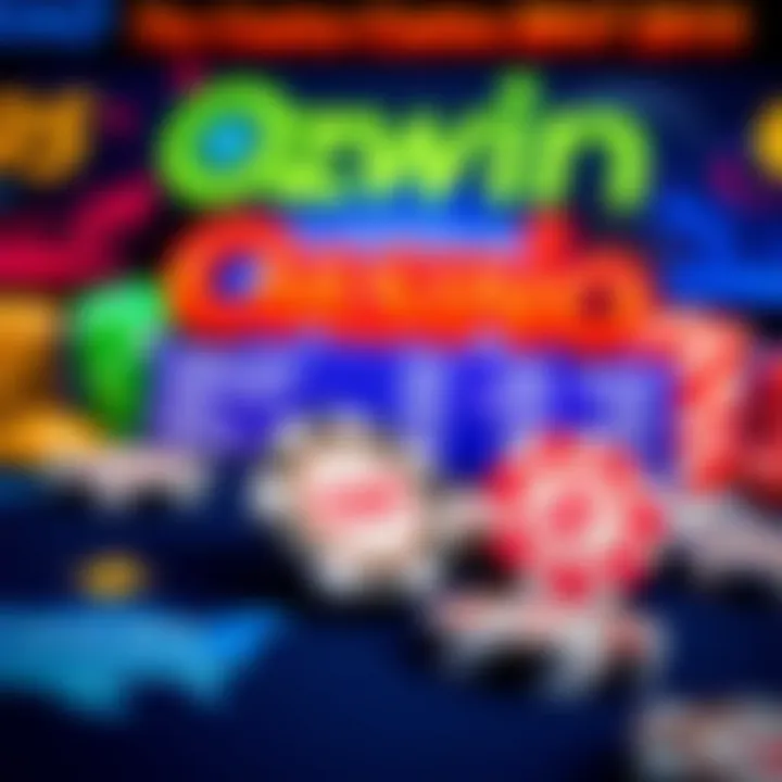Colorful graphic showing various casino chips and bonus codes representing online casino promotions