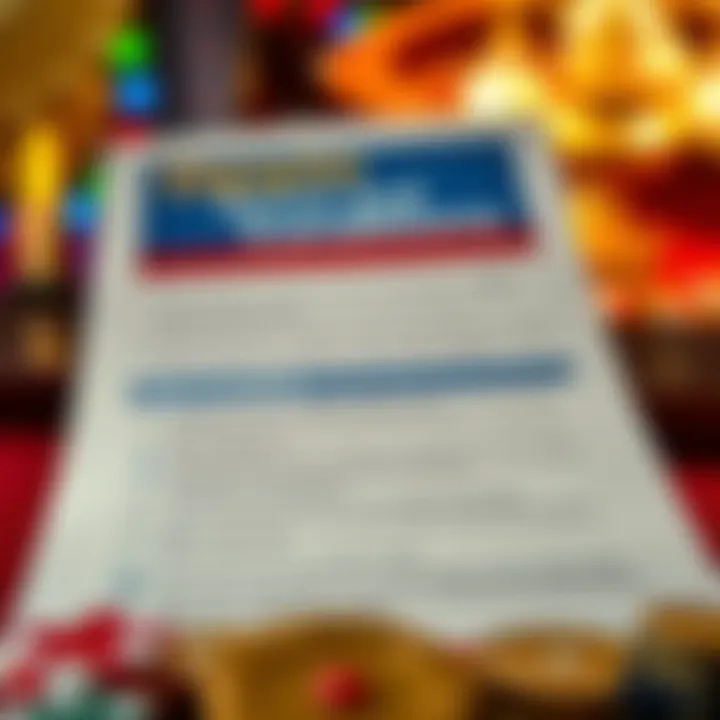Important Terms and Conditions for Ozwin Casino Promo Codes Graphic depicting terms and conditions checklist with highlighted key points for casino bonuses
