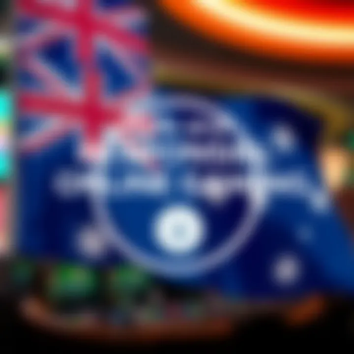 Graphic highlighting secure and responsible online gaming practices with Australian flag in background
