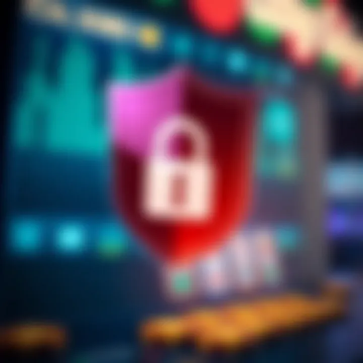 Illustration of a shield with a padlock symbolizing online casino security measures